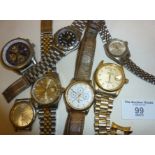 Collection of Breitling and Rolex replica wrist watches