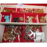 Vintage jewellery box and contents