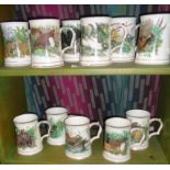 Collection of 11 bone china Hammersley tankards