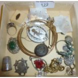 Assorted vintage jewellery, some hallmarked silver and also including an Art Deco ring and a