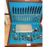 Canteen of stainless steel cutlery by Harrison Fisher & Co. with extras, in the Edale pattern