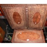 Three Indian Kashmir carved trays