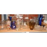 Shelf of assorted glassware, inc. celery glass