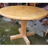 Round pine kitchen table