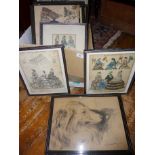 Framed and glazed Victorian fashion plates from The Ladies Gazette, etc.
