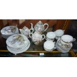 Extensive Japanese eggshell porcelain tea service, marked