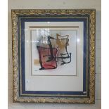 Contemporary abstract sand picture signed