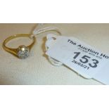 18ct gold solitaire ring set with 0.98ct diamond (mark to stone) - approx. UK size Q