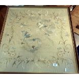 Early 20th c. Chinese embroidered silk picture of dragons framed, 72cm x 72cm