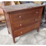 Mahogany three-drawer chest of drawers