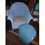 Lloyd loom armchair and similar laundry basket