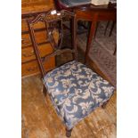 Pair of Edwardian inlaid mahogany bedroom chairs