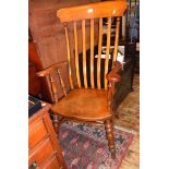 Victorian ash and elm farmhouse kitchen splat back armchair