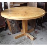 Round pine kitchen table