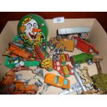 Quantity of marbles, Dinky Toys tractors and other diecast, inc. Minic Toys clockwork tractor, etc.
