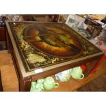 Retro 1970's/1980's coffee table with printed antiquarian-style map top