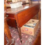 19th c. mahogany Pembroke table on barleytwist legs