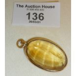 Large good colour citrine pendant with 9ct gold mount