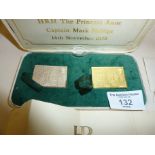 22ct gold and silver stamp ingot cased set commemorating the 1973 Royal Wedding of HRH Princess Anne