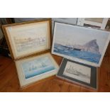Four various prints of boats and ships including a Sandy Gore print of Weymouth
