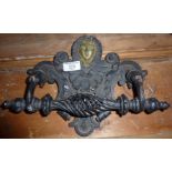 Ornate Arts & Crafts cast and wrought iron door knocker