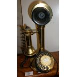 Reproduction brass candlestick telephone