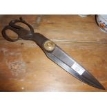 Large 19th c. iron tailor's shears/scissors by R. Heinisch of Newark, New Jersey
