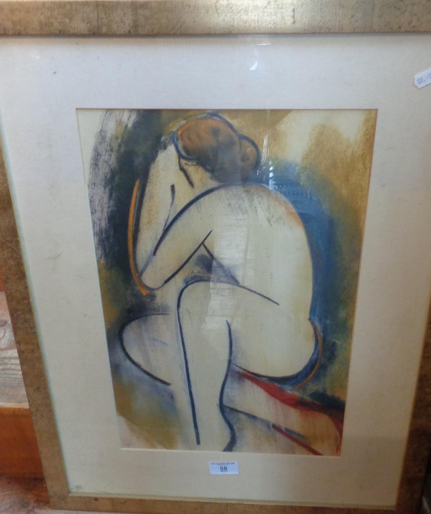 Colour print after Elizabeth STORK of an abstract nude study