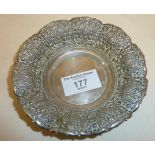 Silver lotus? Dish, marked 800MD, 12cm diameter, 3cm high (approx 66g)