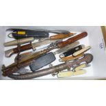 Pocket knives, penknives, letter openers, shoe horns, picnic corkscrew, etc.