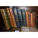 Quantity of antiquarian leather bound books including Highways & Byways of Devon & Cornwall, History