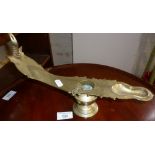 Persian Islamic brass spirit lamp, signed