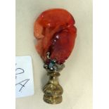 Carved agate Chinese seal A/F