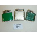 Dunhill Shagreen lighter, and two others similar