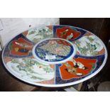 Japanese porcelain figures charger, 39cm diameter