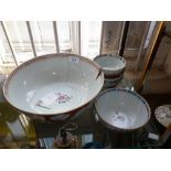 Chinese Qianlong famille rose bowl, 26cm diameter (A/F), together with five various Chinese and