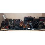 Collection of assorted cameras and binoculars