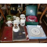 Commemorative china items and two 1910-1935 Silver Jubilee books
