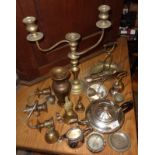 Assorted silver plate and brassware