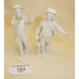 18th c. German Continental blanc de chine porcelain figures