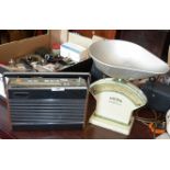 Roberts RP26 radio together with an enamel Salter kitchen cookery scale, no. 30C