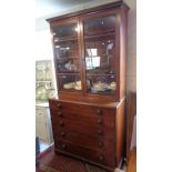 19th c. mahogany secretaire bookcase