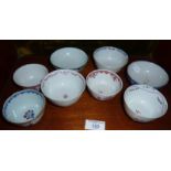 8 various Chinese porcelain tea bowls