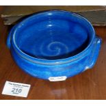Chinese blue glazed brush washer, 15cm diameter