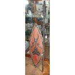 Tribal Art: Souvenir African shield and similar staff