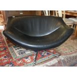A Heals Gerard van den Berg black leather upholstered Gigi swivel chair