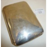 Large silver cigar case (with inscription) hallmarked for Birmingham 1909 - Elkington & Co.,
