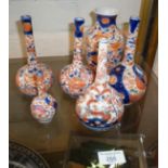Six Imari vases, tallest 15cm