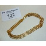 9ct gold fancy link bracelet, fully hallmarked - approx. 3.5g