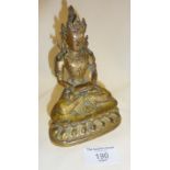 Indian gilt bronze buddha, 14cm